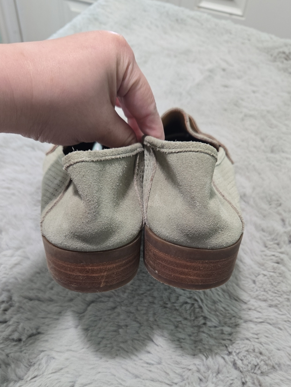 Lucky Brand Caylon penny loafers perforated suede material size 10 - Picture 3 of 9